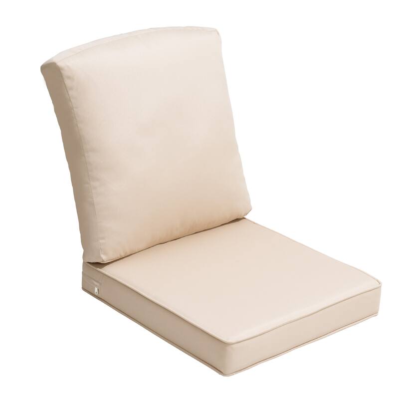 21" W x 22" D Outdoor Deep Seat Cushion Set by Crestlive Products - Beige - 1-Seater