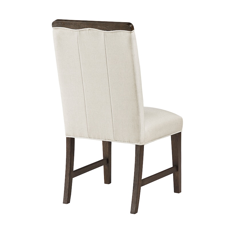 Contemporary Aesthetic Dining Set Extendable Table with Chairs Upholstered Beige Brown Furniture