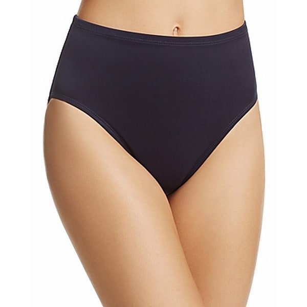 navy blue high waisted bikini bottoms