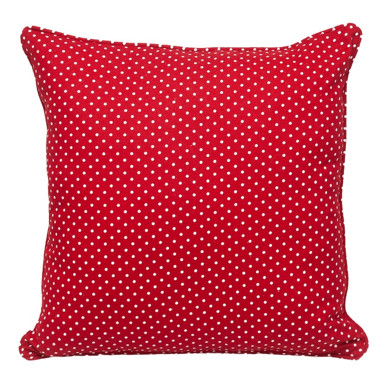 HomeRoots 18" Red and White Cotton Reversible Throw Pillow