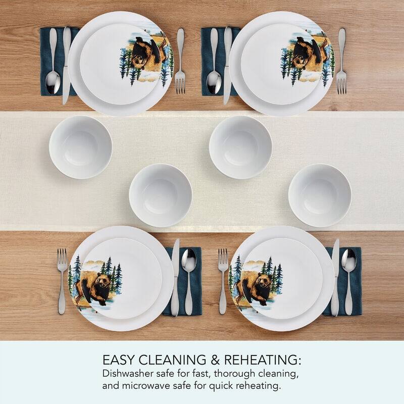 Studio Nova Woodland Animals 12-Piece Dinnerware Set, Service for 4
