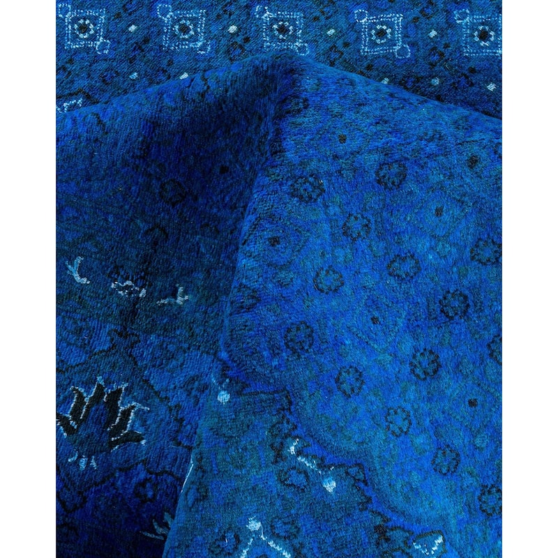 Fine Vibrance One-of-a-Kind Hand-Knotted Area Rug - Blue, 8' 2" x 10' 4" - 8' 2" x 10' 4"