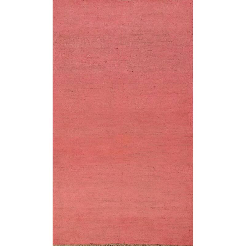 Pink Gabbeh Oriental Runner Rug Handmade Wool Carpet - 3'4" x 6'7"