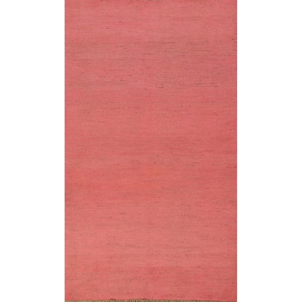Pink Gabbeh Oriental Runner Rug Handmade Wool Carpet - 3'4" x 6'7"