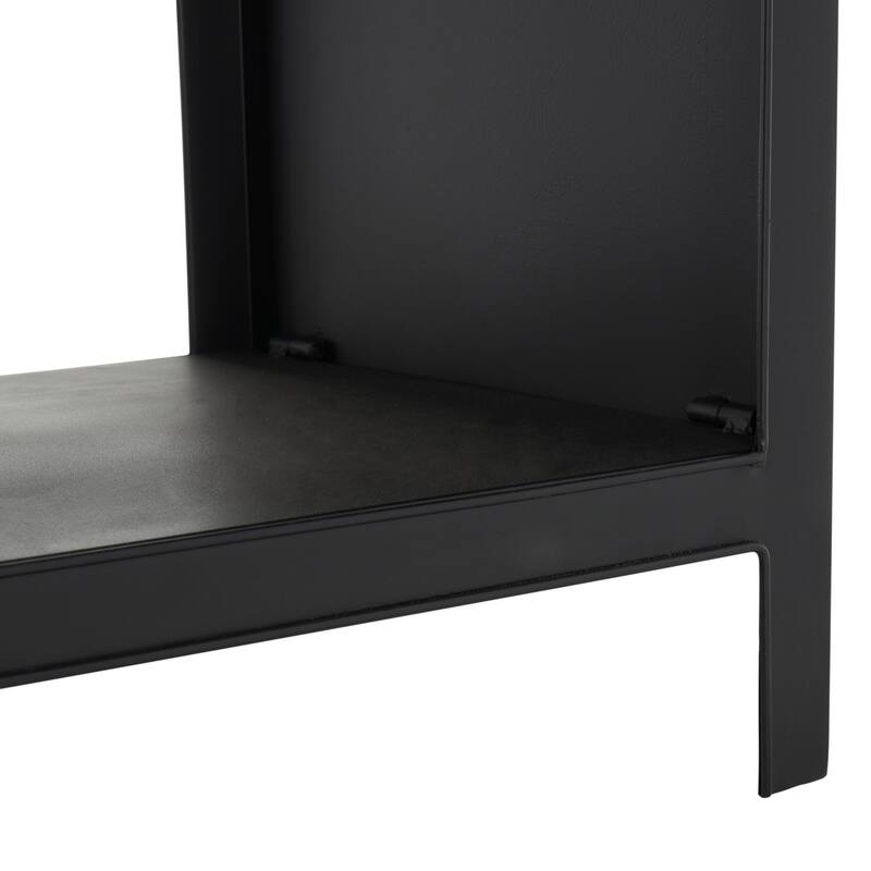 Black Metal 2 and 3 Shelf Shelving Unit with Arched Openings (Set of 2)