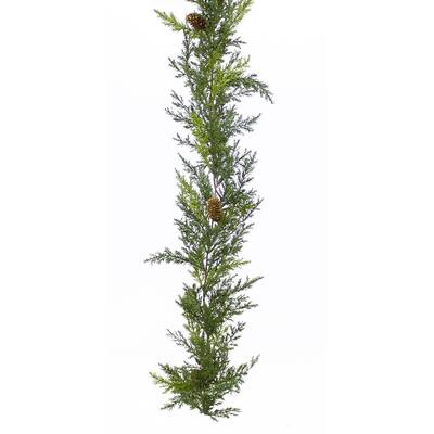 Arborvitae Garland (Set of 6) 5.5'L Plastic - Green, Brown