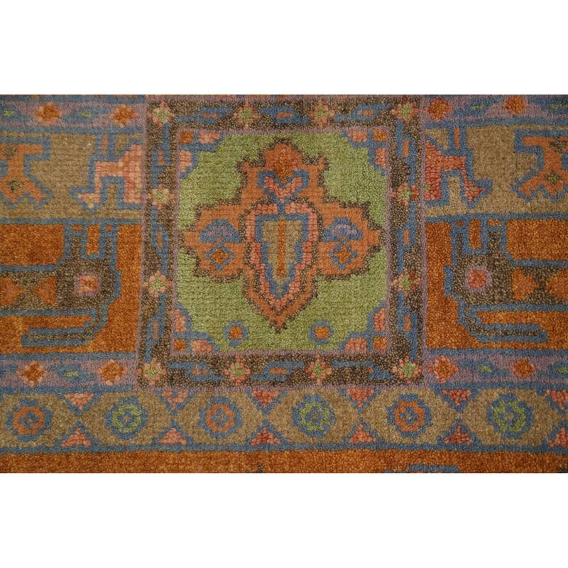 Hand Knotted Oriental 100% Wool Carpet Traditional Tribal Oranges & Rust Heriz (serapi) Area Rug - 10' 1'' X 8' 1''