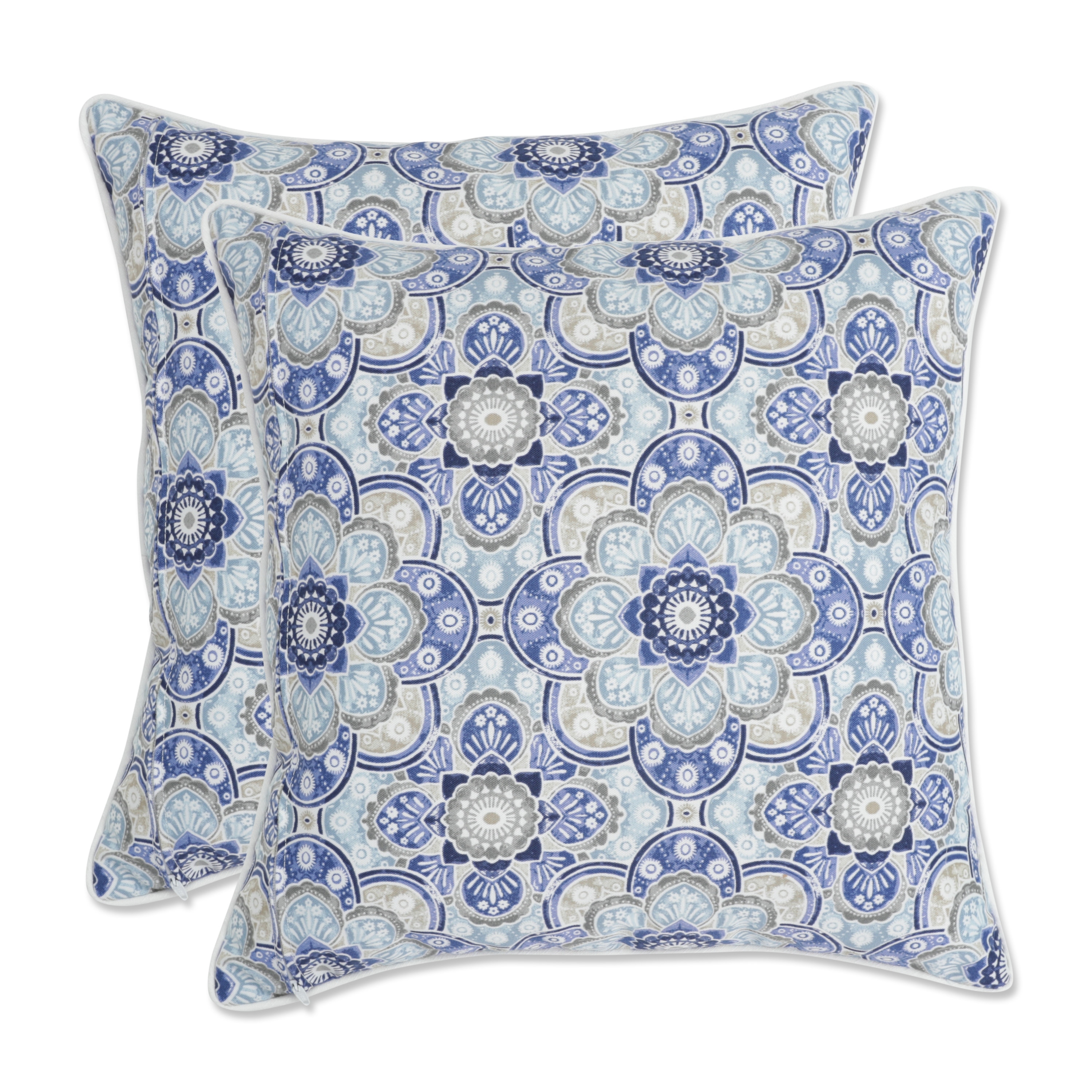 Pillow Perfect Outdoor Keyzu Medallion Mariner Throw Pillow (Set of 2)