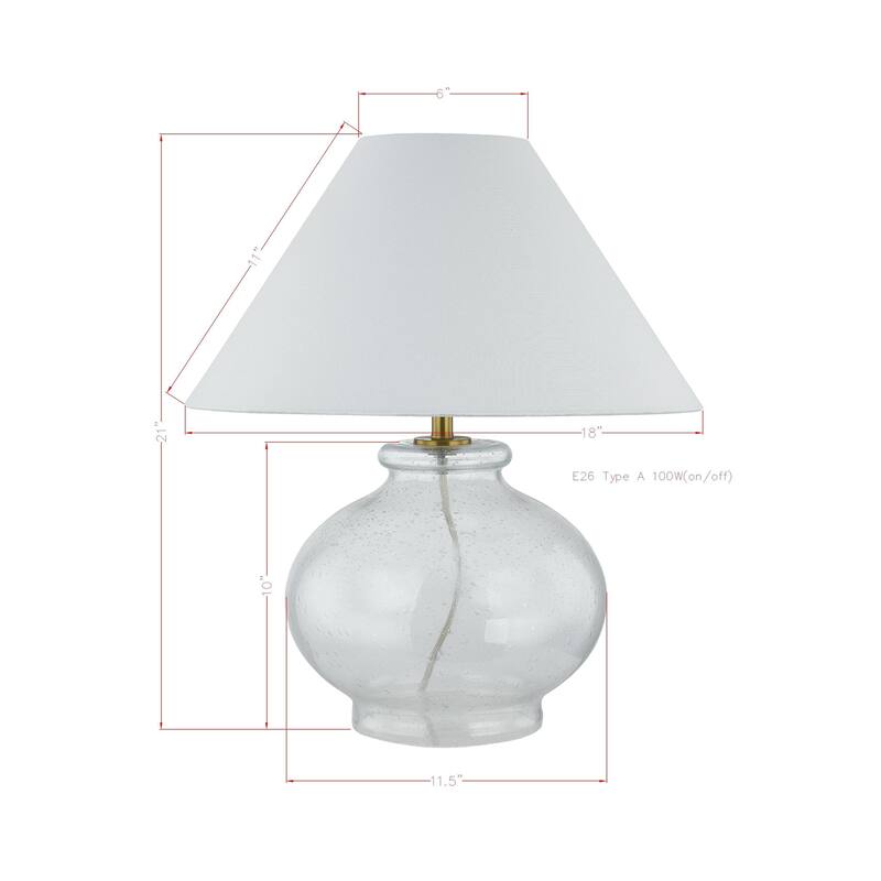Cullman 23" Table Lamp with Linen Shade, Clear (Set of 2)