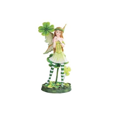 Q-Max 7.25"H Clover Fairy Statue Fantasy Decoration Figurine