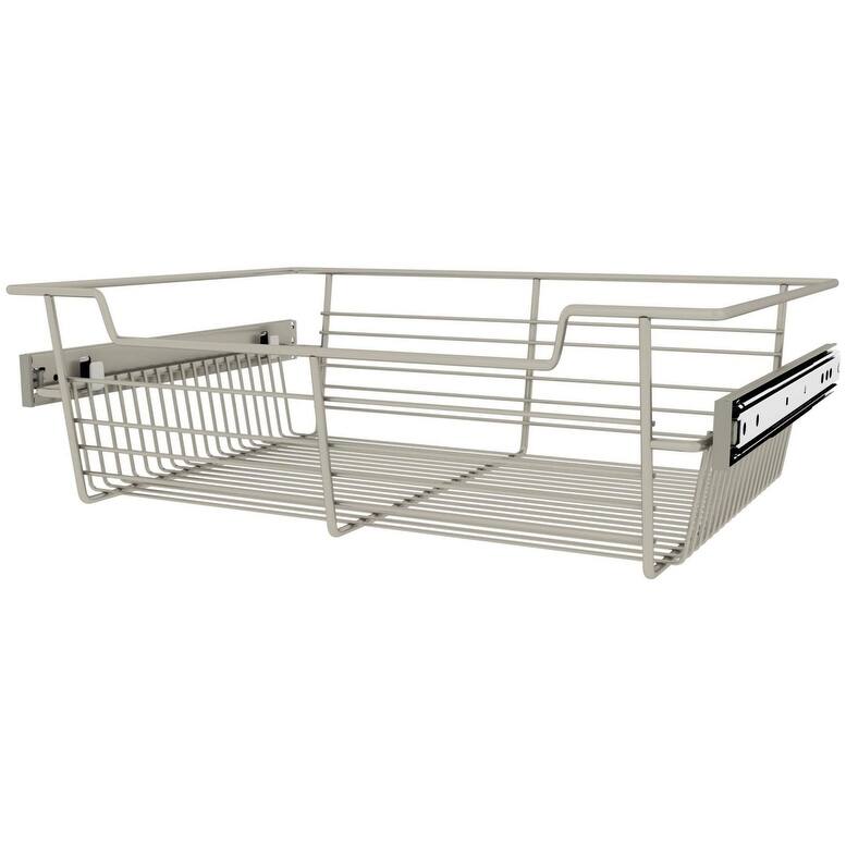 Rev-A-Shelf Sidelines 18" Wide x 5" High Pull Out Basket - Satin Nickel