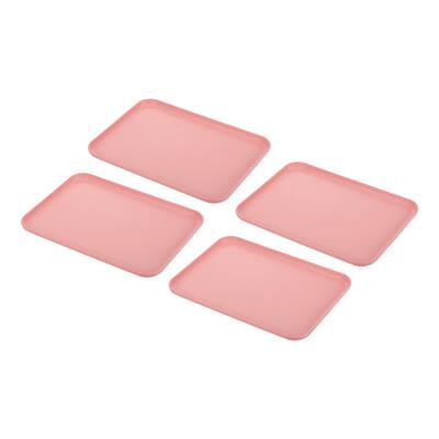 12x9" Fast Food Tray, 4Pcs PP Plastic Reusable Rectangle Serving Tray
