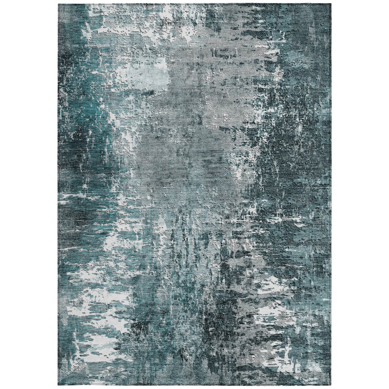HomeRoots Abstract Transitional Rectangle Outdoor Rug