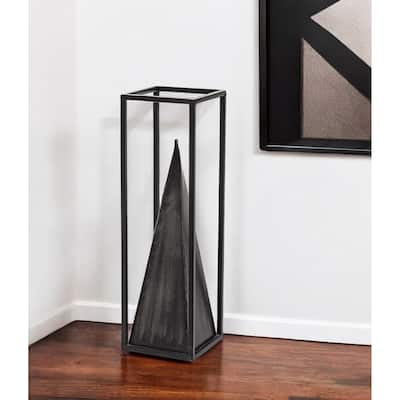 HomeRoots 13" Black Metal Tabletop Sculpture - 4" W x 4" D x 13" H