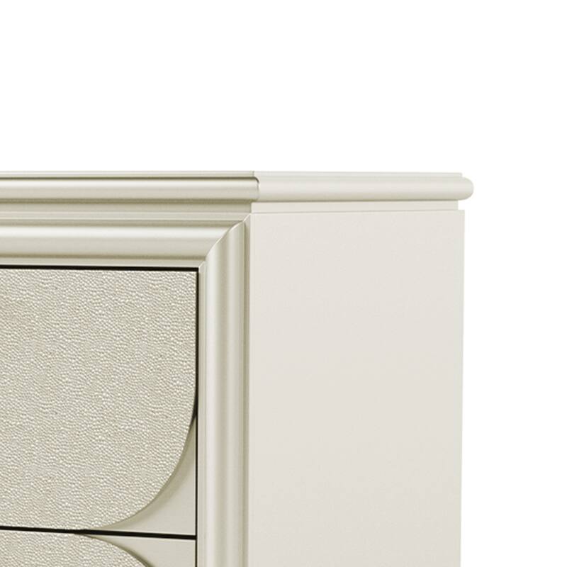 Zema Nightstand, 2 Drawers w Acrylic Handles, Silver Rubberwood, 30 Inch