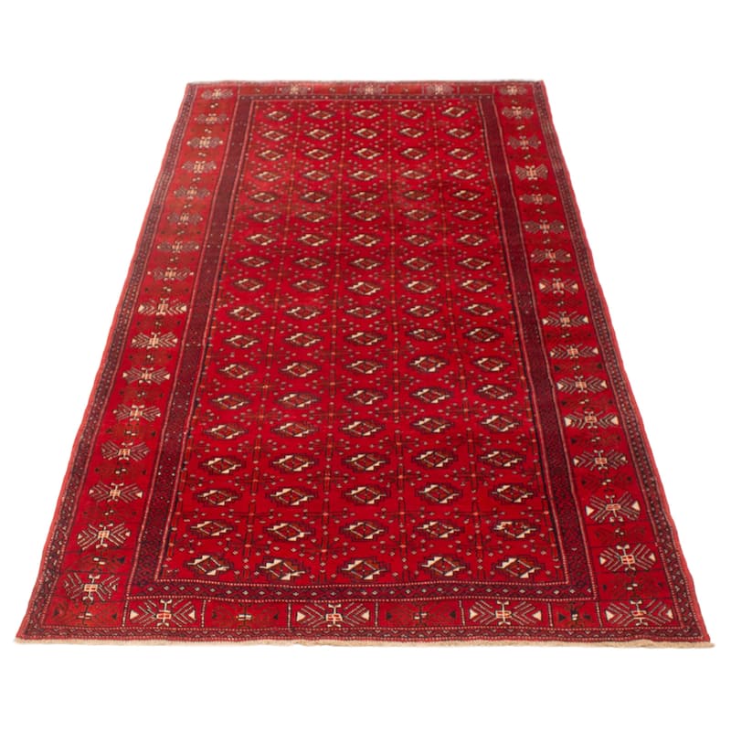 ECARPETGALLERY Hand-knotted Baluch Red Wool Rug - 5'0 x 9'10