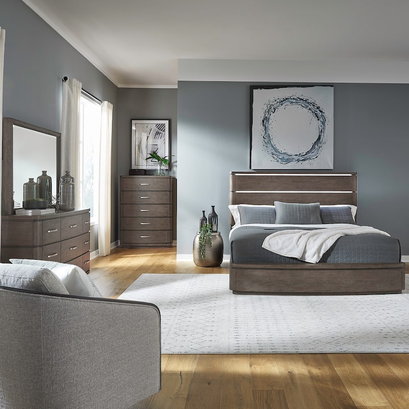 Liberty Furniture Cascade Falls Panel Bed, Dresser & Mirror, Chest, Night Stand - California King, King, Queen - Bed, Dresser, Mirror, Chest - California King