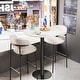 preview thumbnail 1 of 17, Tall Round Bistro Pub Table Sintered Stone Top BarTable White - 28in.W x 40in.H