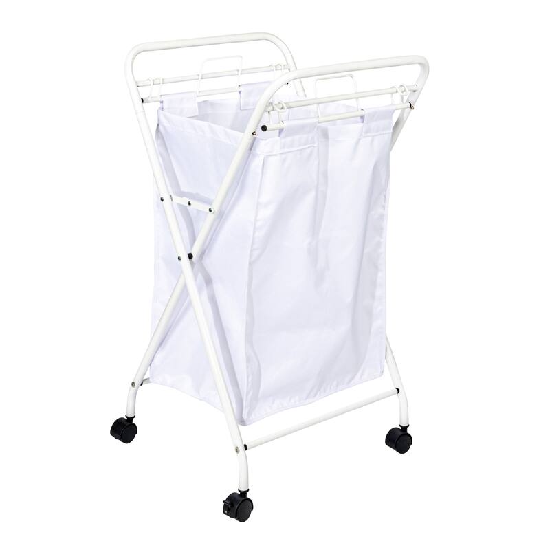 Household Essentials Rolling Laundry Hamper with Velcro Fasteners
