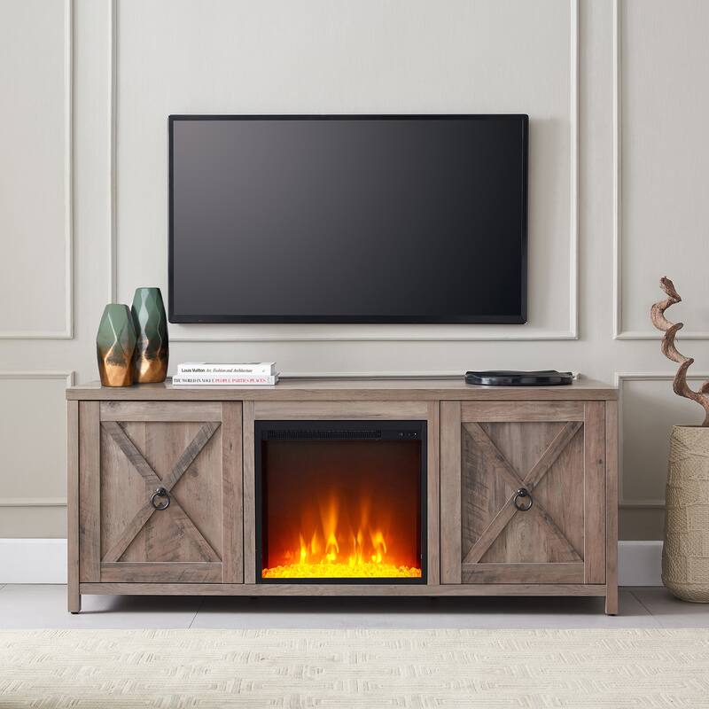 Granger 58" TV Stand with Crystal Fireplace Insert