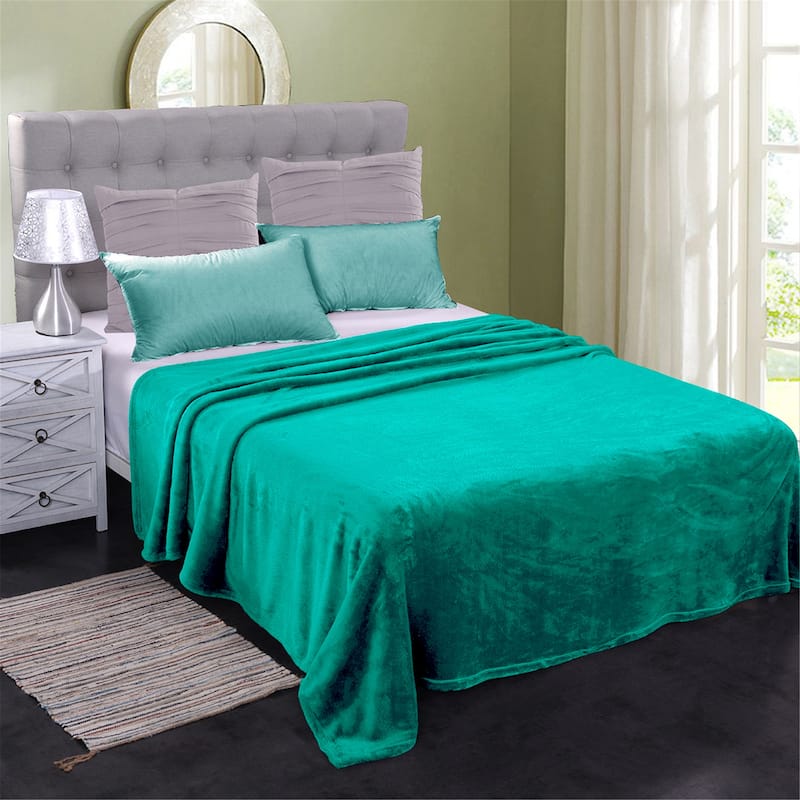 Luxury All Season Flannel Fleece Blanket - King(79"x91") - Teal