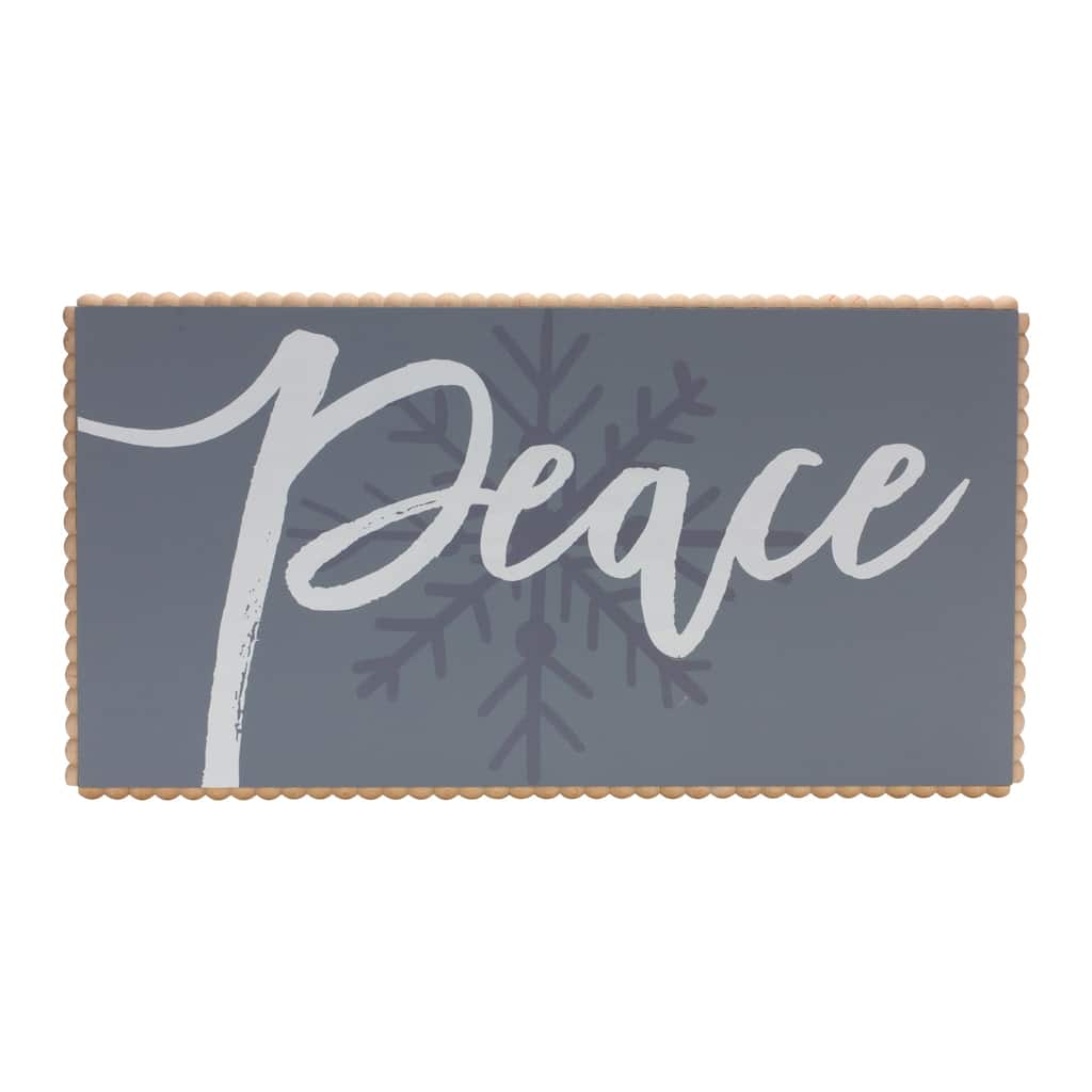 Peace and Snowflake Sign 24"L - 24 x 1 x 12.5