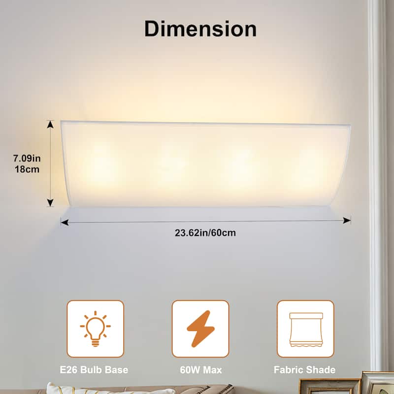 3-Light Modern Minimalist Rectangular Black & White Wall Sconce - Matte Black