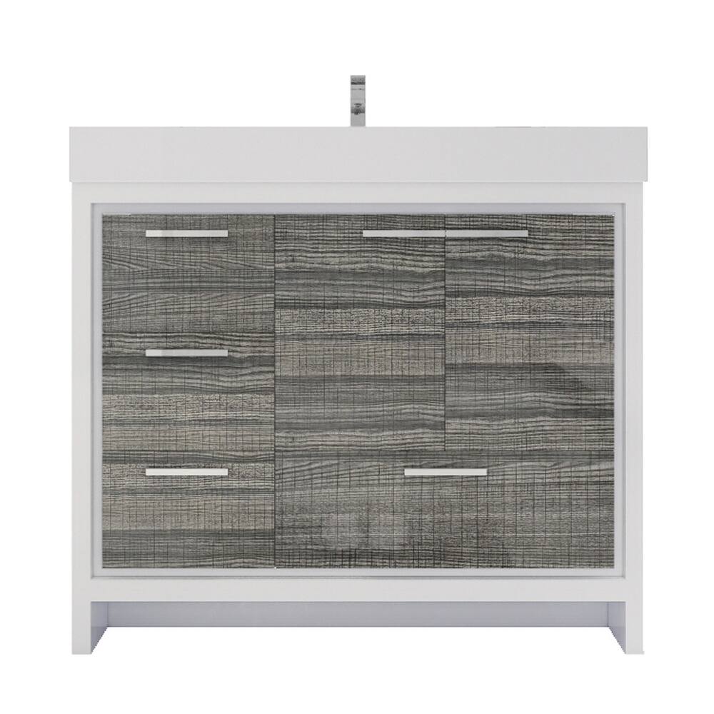 Dove 42'' Freestanding Vanity with Reinforced Acrylic Sink