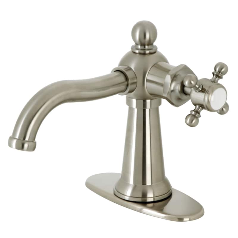 Nautical Single-Handle Bathroom Faucet with Push Pop-Up - Brushed Nickel