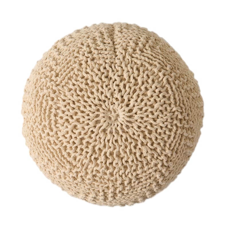 Barwick Indoor And Outdoor Knitted Round Pouf by Christopher Knight Home