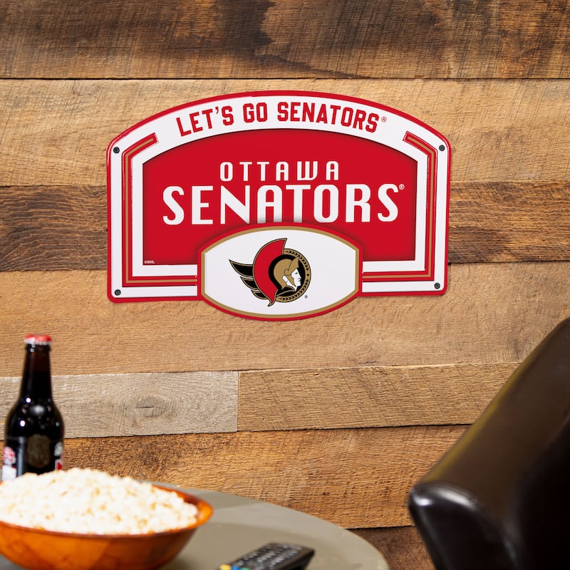 Ottawa Senators Embossed Steel Wall Sign, 11" x 17"