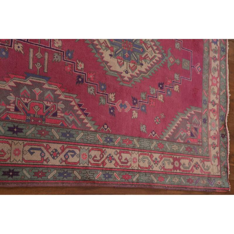 Tabriz Persian Vintage Runner Rug Handmade Wool Carpet - 4'5" x 10'9"