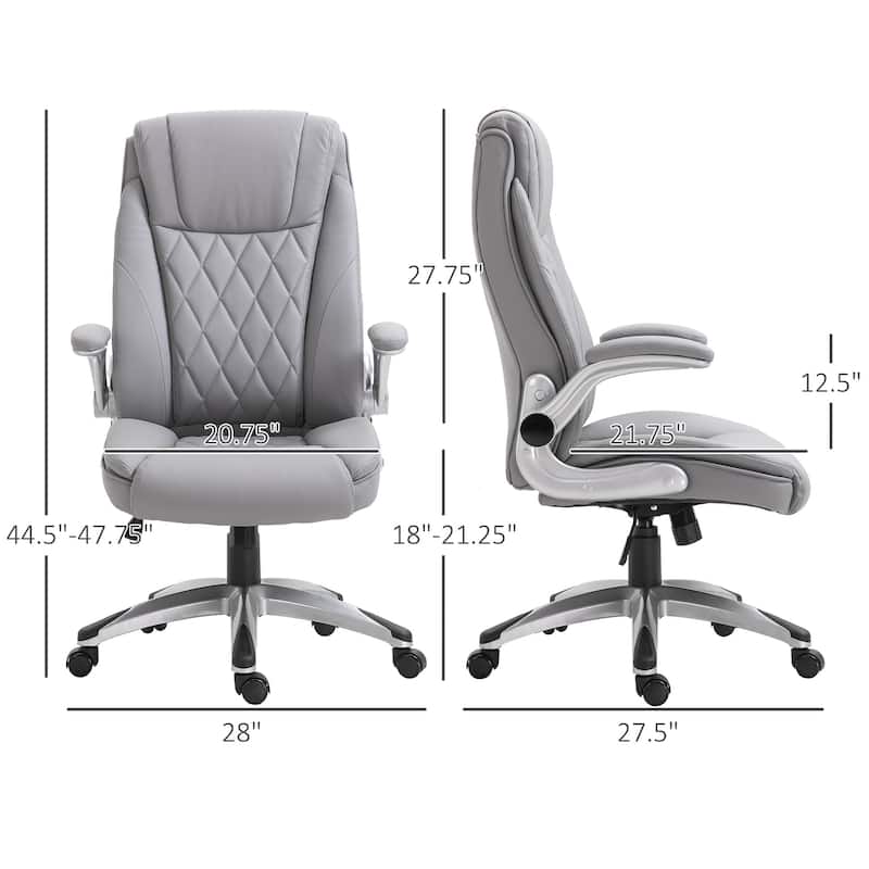 High Back Executive Office Chair, Faux Leather Computer Desk Chair with Lumbar Support, Ergonomic Home Office Chair - N/A
