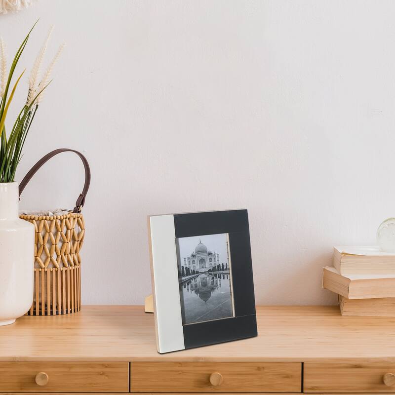 4X6 Black & White Inlay Photo Frame