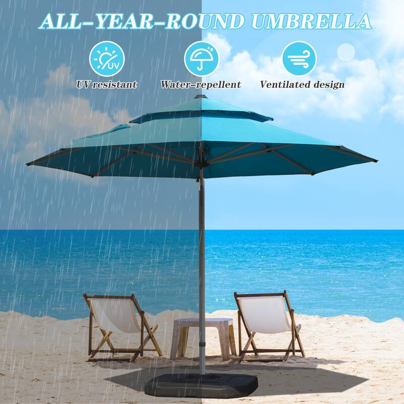 Round Cantilever Umbrella with Center Pole(Base Not Included)