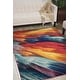 preview thumbnail 9 of 7, Nourison Celestial Abstract Colorful Area Rug 3'11" x 5'11" - Orange/Blue - Rectangle