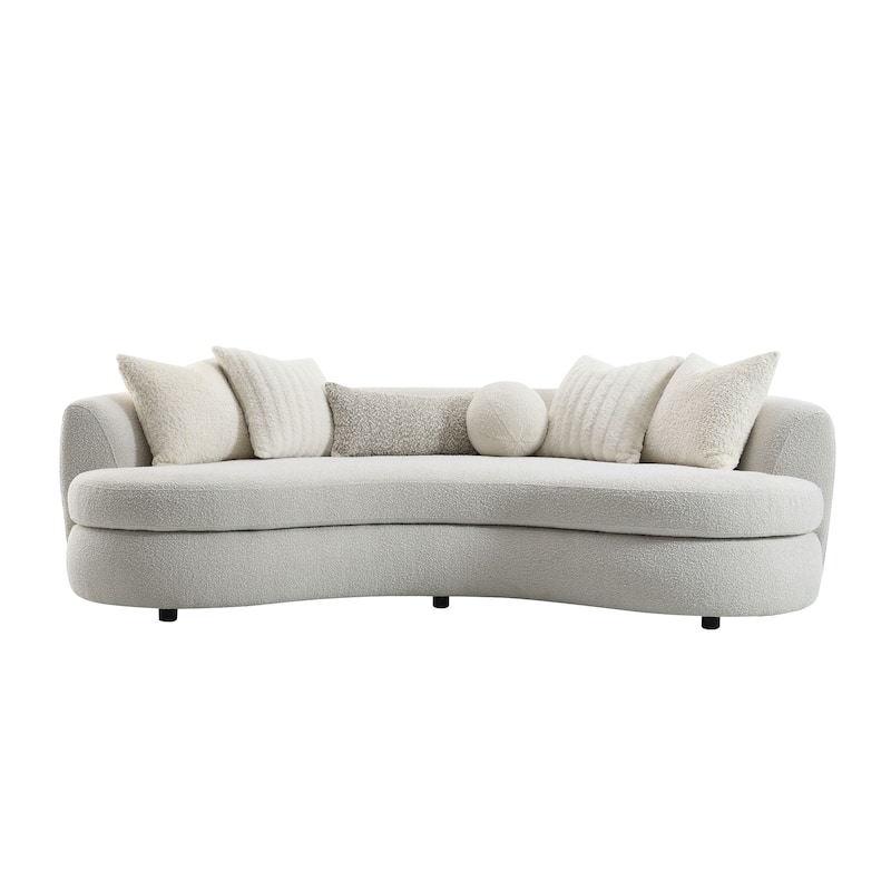 Remmy Beige Sofa with 6 Pillows