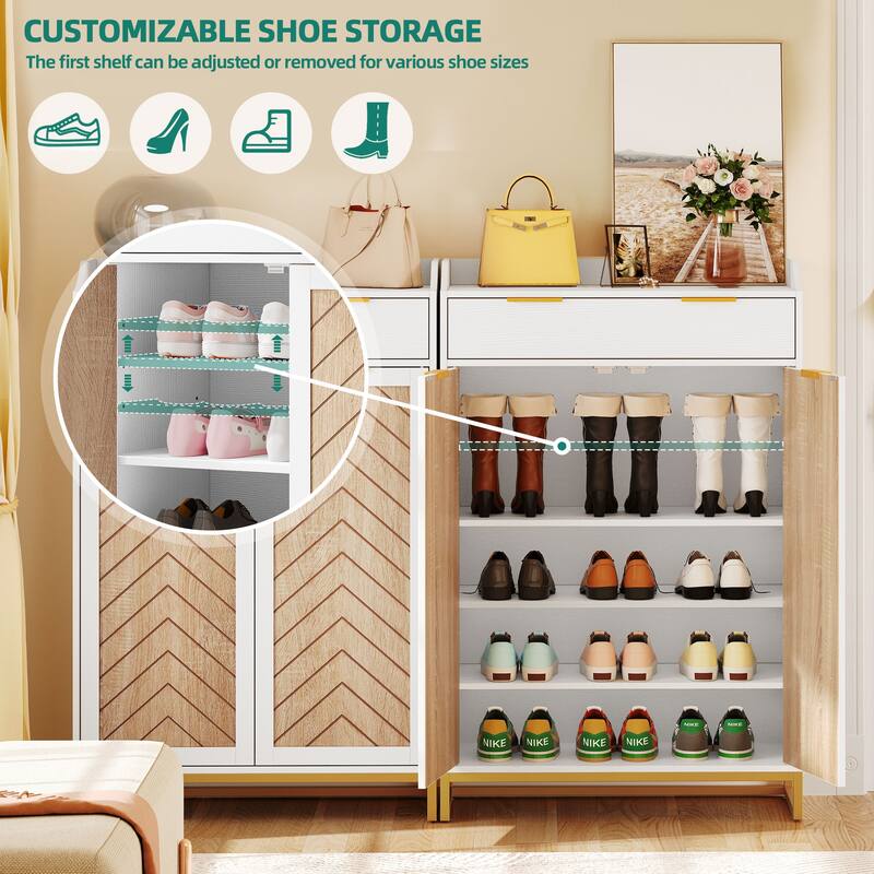 Moasis 18 Pair Shoe Storage Cabinet for Entryway Shoe Rack Organizer