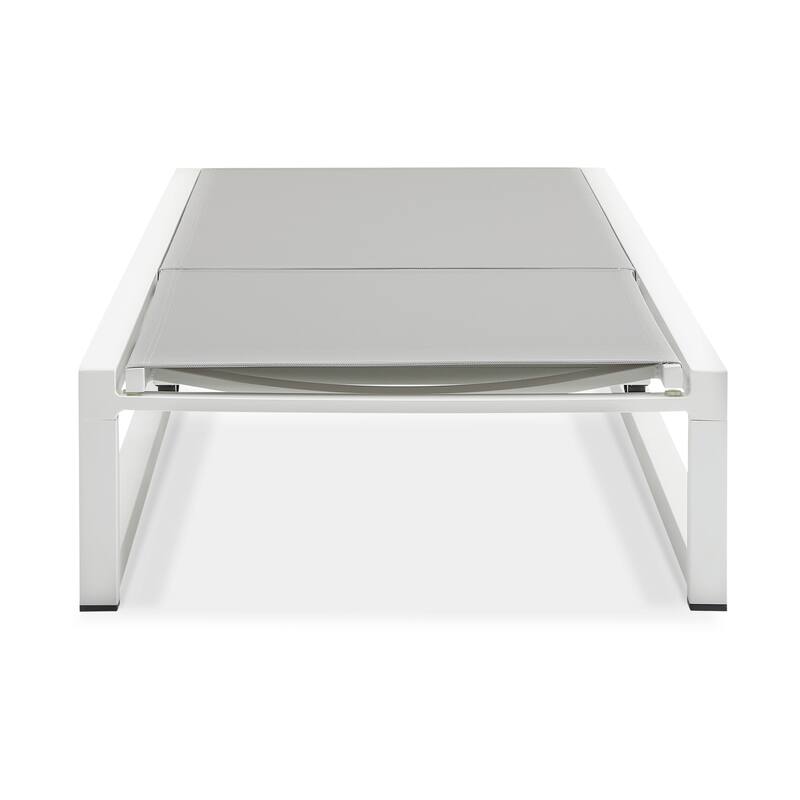 Roomfitters Adjustable Outdoor Chaise Lounge Chair, Aluminum Frame with Textilene Mesh, 5 Recline Positions