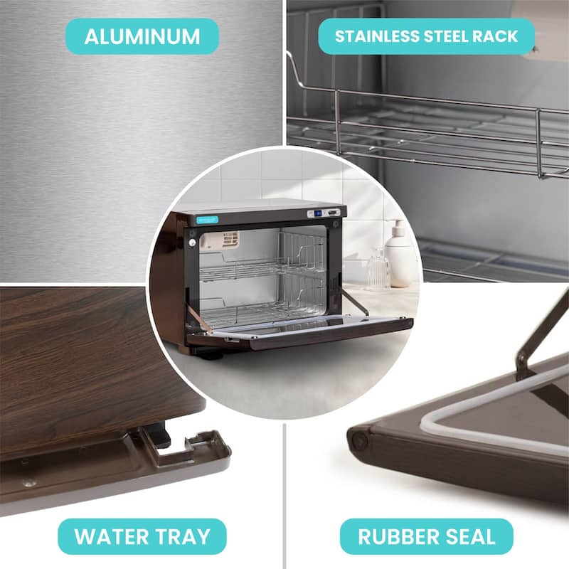 2in1 Towel Warmer UV Sterilizer (20L) for Salon Spa Beauty Massage and Home Use, Wood Grain - N/A