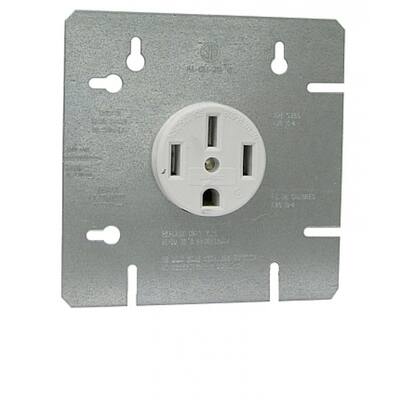 American Imaginations 5.5 in. x 5.5 in. Electrical Range Receptacle in White; White Hardware - N/A