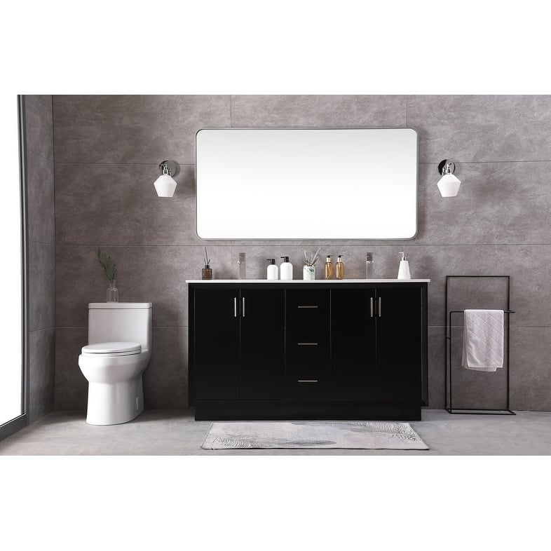 Elegant Lighting VF19660D Hayes 60" Free Standing Double Basin Vanity