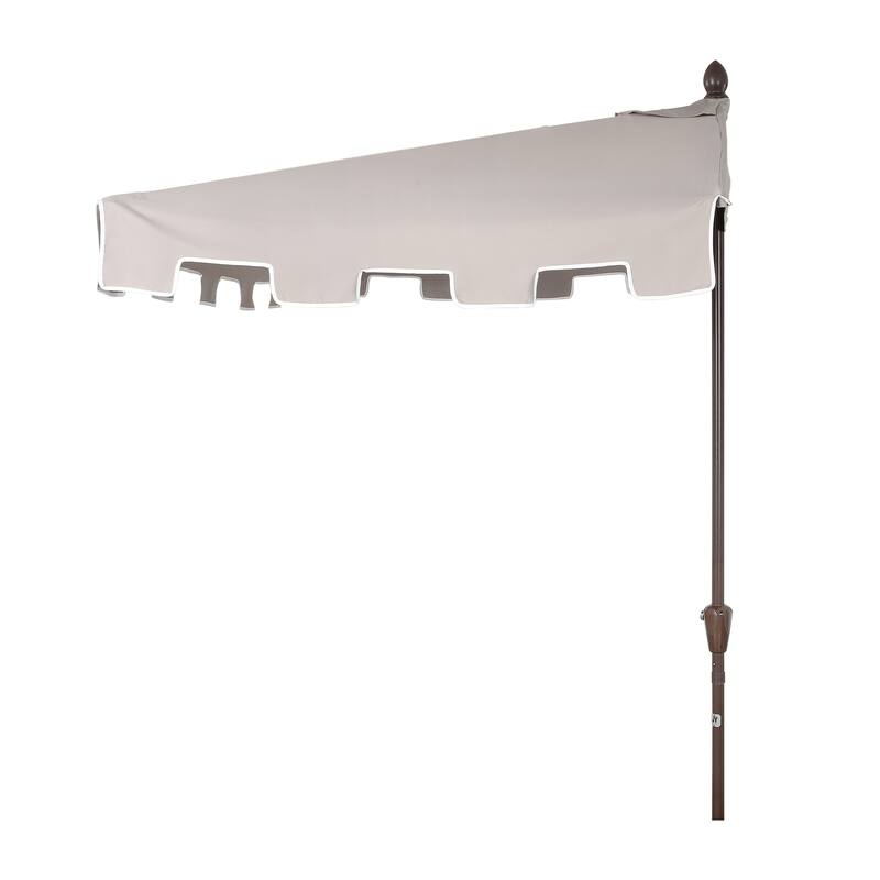 Beverly 9 ft. Classic MidCentury Rectangular Half Market Patio Umbrella with Crank, Wind Vent and UV Protection, by JONATHAN Y