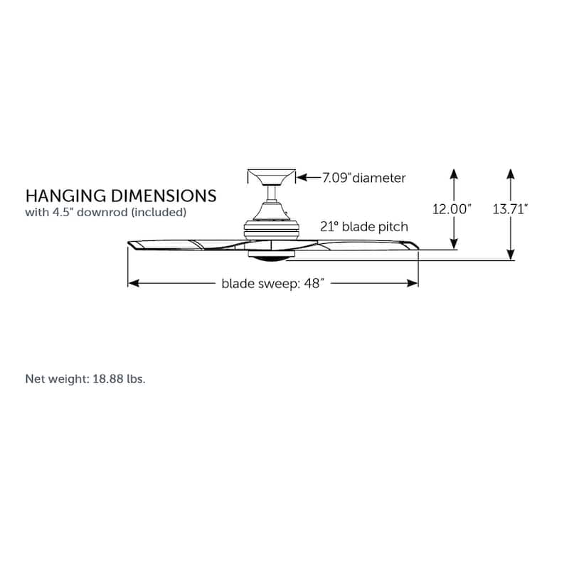 Fanimation Spitfire Indoor/Outdoor Ceiling Fan AC Motor with Remote - Brushed Nickel