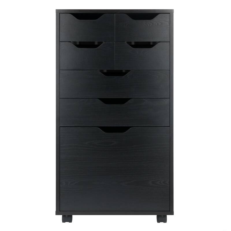 Halifax Bins & Drawers Multi-Storage Tall Mobile Cabinet, Black