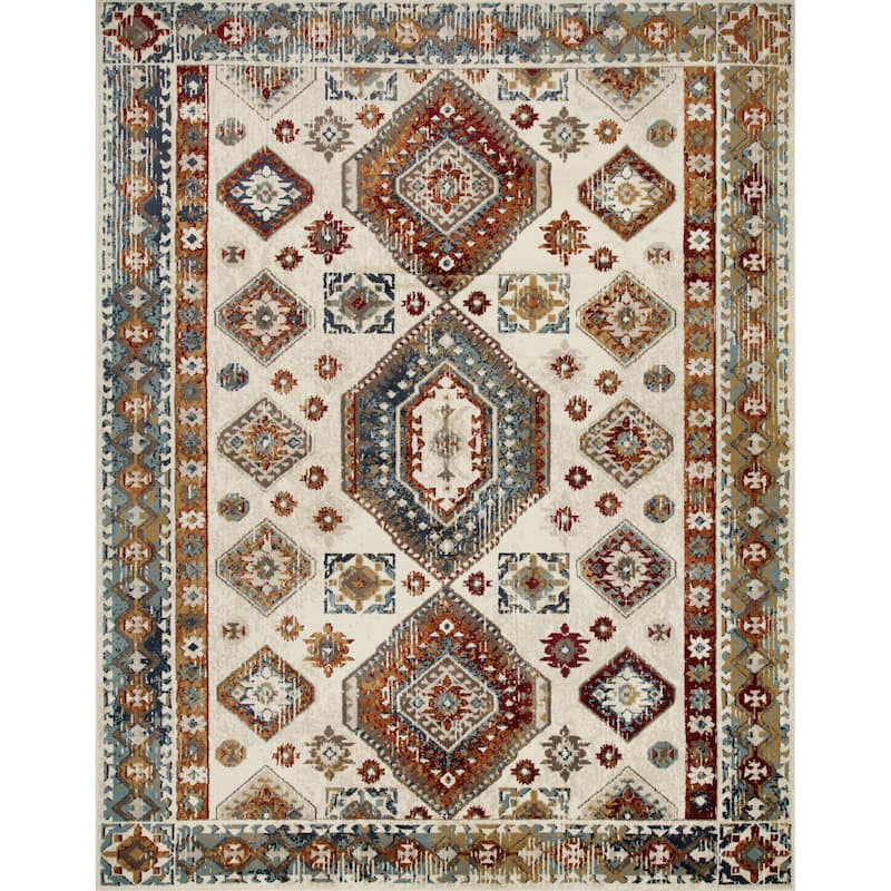 Superior Kiernan Aztec Geometric Sangria Indoor Area Rug - Rectangle 5' x 8' - Sangria