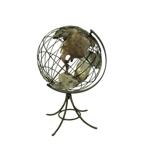 Rustic Arrow Metal Globe Map Accent