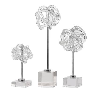 Uttermost Neuron Glass Table Top Sculptures (Set of 3)