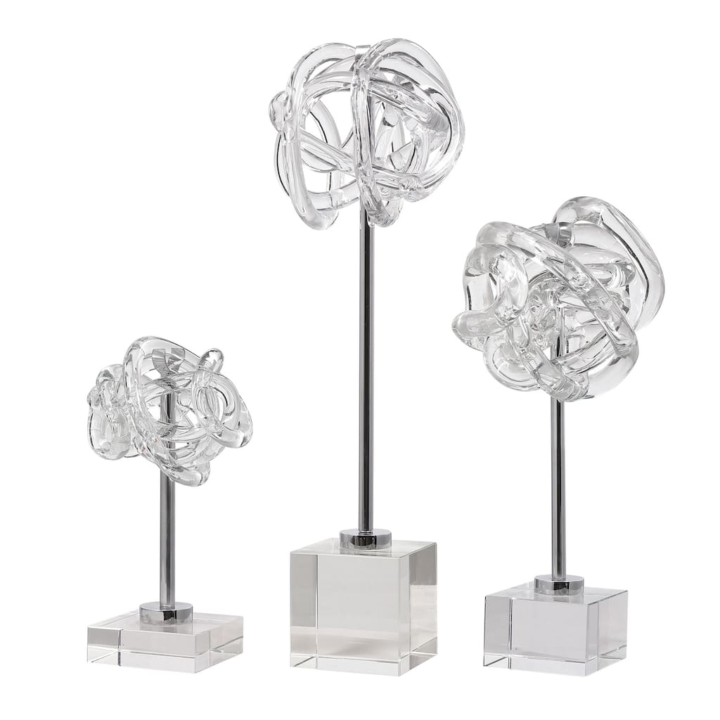 Uttermost Neuron Glass Table Top Sculptures (Set of 3)