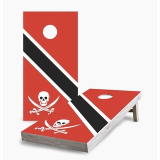 Skull and Sword with Stripes Cornhole Game (Choose Wraps or Boards)